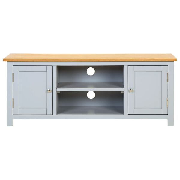 vidaXL ТВ шкаф, 120x35x48 см, дъбово дърво масив