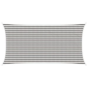 vidaXL Слънцезащитен плат Светлосив и бял 2,5 x 5 m HDPE
