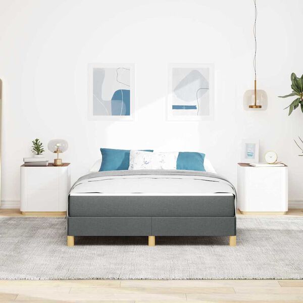 vidaXL Легло с пружинирана основа Тъмен сив 160 x 200 cm текстил