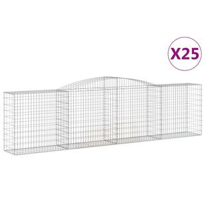 vidaXL Габионни кошници арка 25 бр 400x50x100/120см поцинковано желязо