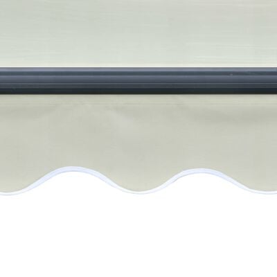 vidaXL Прибиращ се сенник, сензор за вятър и LED, 600x300 см, кремав