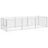 vidaXL Клетка за кучета, сива, 3 м&sup2;, стомана
