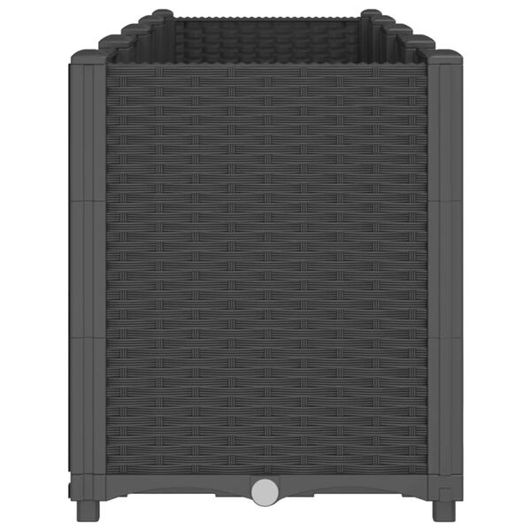 vidaXL Градински сандък, черен, 160x40x53 см, PP