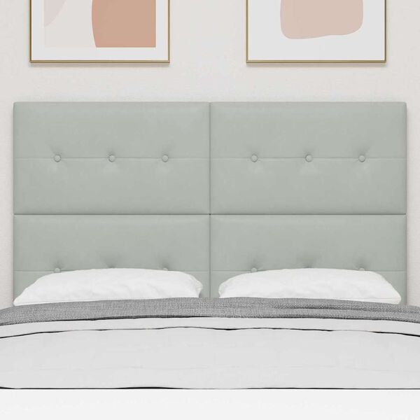 vidaXL LED глава С LED лентисти светлини Светлосиво 160 cm Полиестер