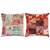 vidaXL Пачуърк възглавници 2 бр ръчно изделие 45x45 см червено/бежово