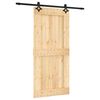 vidaXL Преплъзваща се врата Естествено и черно 95 x 210 cm
