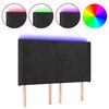 vidaXL LED горна табла за легло, черна, 147x16x118/128 см, кадифе