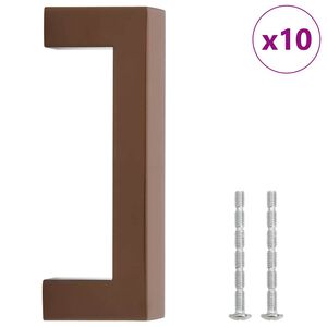 vidaXL Дръжки за шкафове, 10 бр, бронз, 96 мм, неръждаема стомана