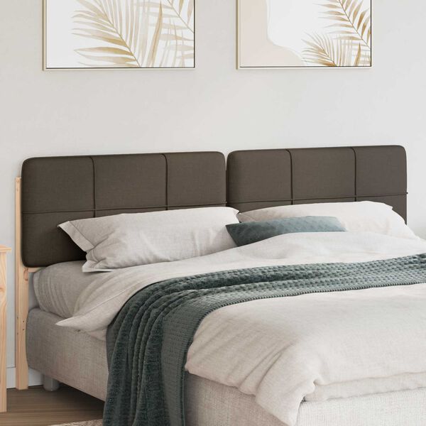 vidaXL Тапицирана табла Кафяво и таупе 200 cm Солидно борово дърво