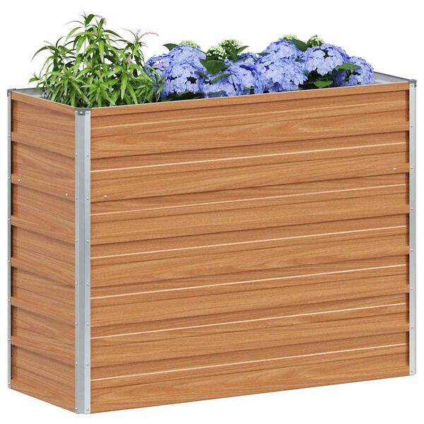 vidaXL Повдигната градинска леха, 100x40x77 см, стомана, сребриста