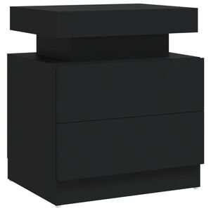 vidaXL Нощно шкафче, черно, 45x35x52 см, инженерно дърво