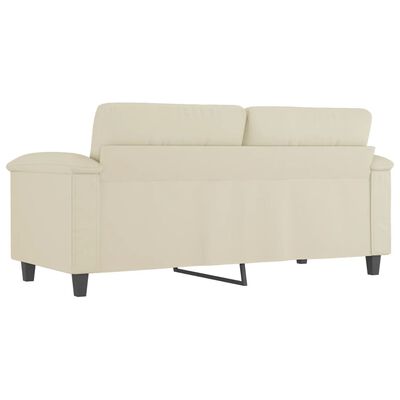 vidaXL 2-местен диван, кремава, 140 см, изкуствена кожа