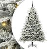 vidaXL Изкуствена светена коледна елха с комплект топки Зелен 210 cm