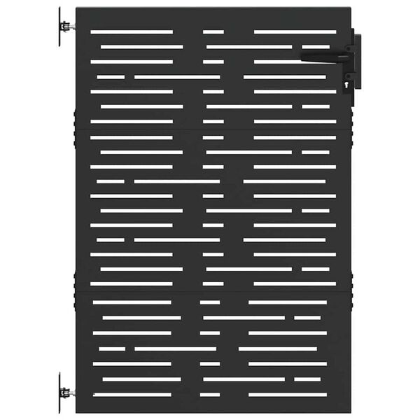 vidaXL Градинска врата Черно 85 x 150 cm Прахово покритие стомана