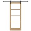 vidaXL Преплъзваща се врата ORKDAL Естествено и черно 83 x 202 см