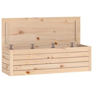 vidaXL Кутия за съхранение, 109x36,5x33 см, борово дърво масив