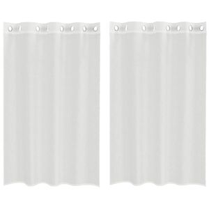 vidaXL Пердета от воал с втулки, 2 бр, бяло