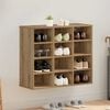 vidaXL Шкаф за обувки с рафт Дъб 77,5 x 30 x 67 см Инженерно дърво