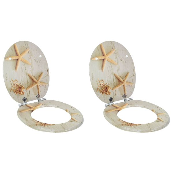 vidaXL Тоалетна седалка 2 pcs Жълт и бял 44 x 38 см ПДЧ