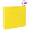 vidaXL Хартиени торбички 50 бр с дръжки жълти 54x15x49 см