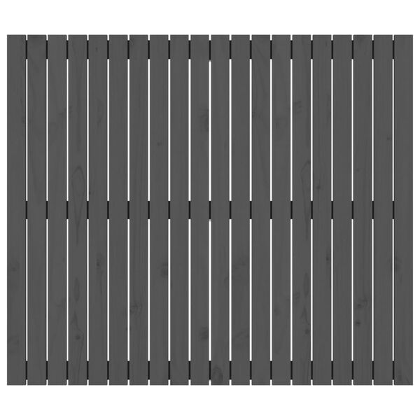 vidaXL Стенна табла за спалня, сива, 127,5x3x110см, борово дърво масив