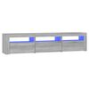 vidaXL ТВ шкаф с LED осветление, сив сонома, 180x35x40 см