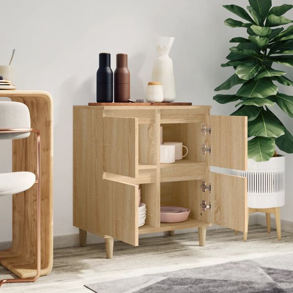 vidaXL Сайдборд, дъб сонома, 60x35x70 см, инженерно дърво