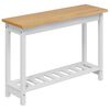 VidaXL Конзолна маса с рафт със съхранение EKAI Бяло 112 x 35 x 76 см