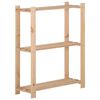 vidaXL 3-етажен стелаж, 60x28,5x90 см, бор масив