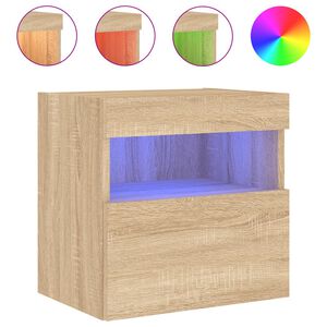 vidaXL Стенен ТВ шкаф с LED осветление, сонома дъб, 40x30x40 см