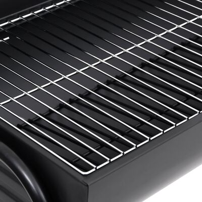 vidaXL Барел грил с 2 решетки за готвене, черен, 80x95x90 см, стомана