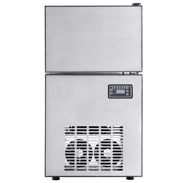 vidaXL Уред за ледени кубчета с врата Сребрист 43 x 40 x 71 см