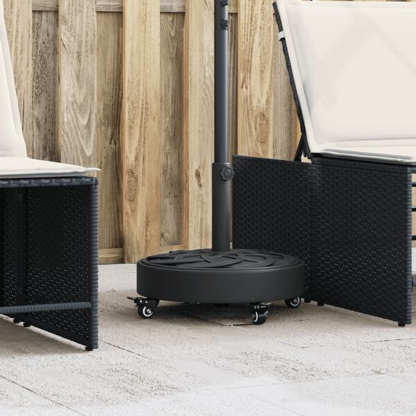 vidaXL Основа за чадър с колелца за пръти &Oslash;38/48 мм 27 кг кръгла