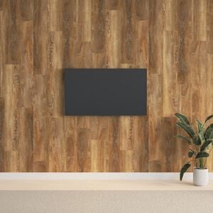 vidaXL Стенни панели, с вид на дърво, кафяви, PVC, 2,06 м&sup2;