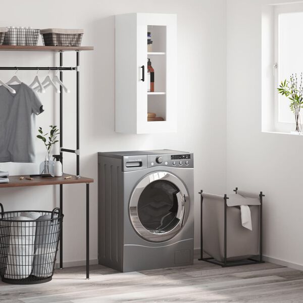 vidaXL Стенен шкаф бял 34,5x34x90 см