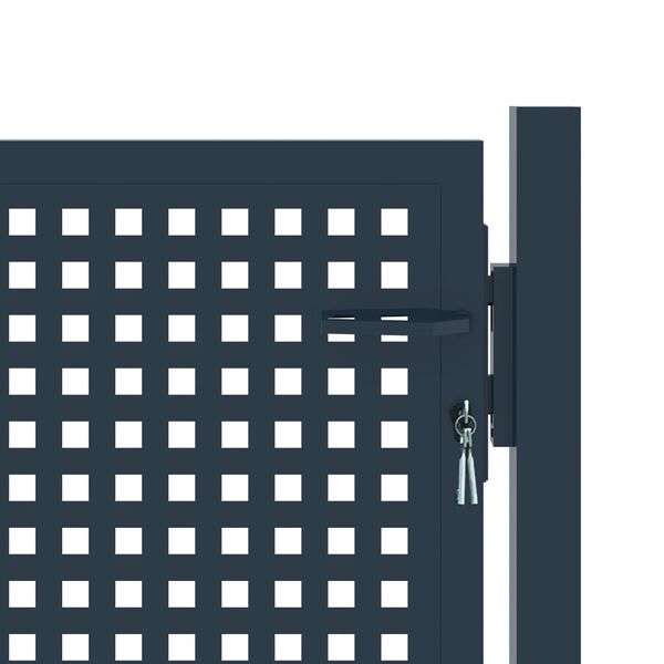 vidaXL Оградна порта, антрацит, 102x75 см, стомана