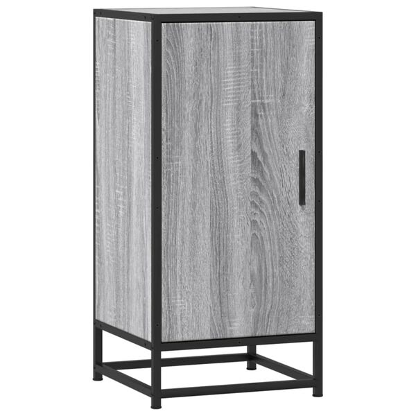 vidaXL Сайдборд, сив сонома, 35,5x35x76 см, инженерно дърво и метал