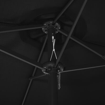 vidaXL Градински чадър с алуминиев прът, 460x270 см, черен