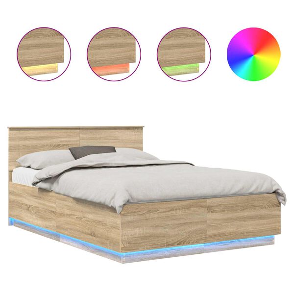 vidaXL Рамка за легло Сонома дъб 150 x 200 cm Инженерно дърво