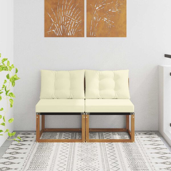 vidaXL 2 Брой Външен среден диван