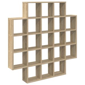 vidaXL Стенен рафт Дъб сонома 100 x 13 x 100 см Инженерна дървесина