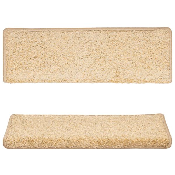 vidaXL Изтривалки за стълби 15 бр. 65x21x4 см кремави с правоъгълен ръб