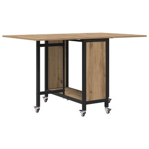 vidaXL Сгъваема трапезна маса с колелца 130 x 80 x 76,5 см стомана PB