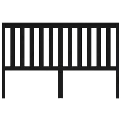 vidaXL Горна табла за легло, черна, 156x6x101 см, бор масив
