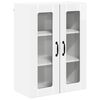 vidaXL Стенен стъклен шкаф LUCCA Бял гланц 60 x 31 x 80 см