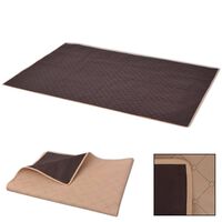 vidaXL Одеяло за пикник, бежово и кафяво, 100x150 см