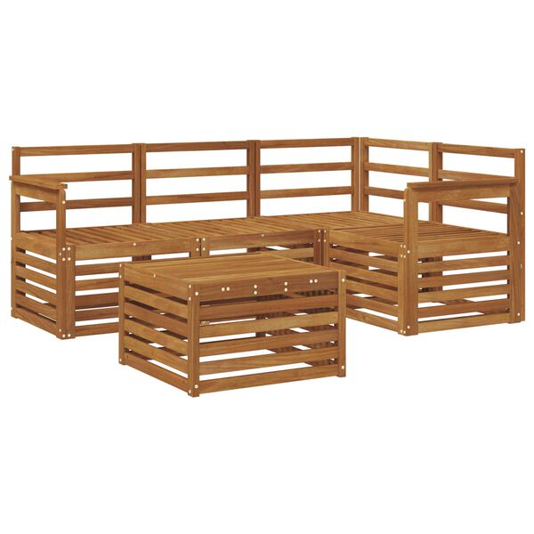 vidaXL Комплект дивани за открито 5 pcs Естествен