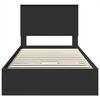 vidaXL Легло с място за съхранение Черно 100 x 200 cm Инженерно дърво