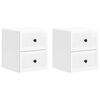 vidaXL Спален шкаф с монтаж на стена 2 pcs Бял гланц 33 x 34,5 x 40 см
