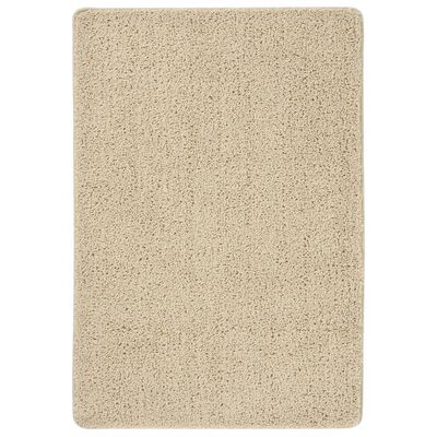 vidaXL Шаги килим, кремав, 120x170 см, противоплъзгащ